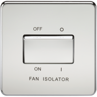 Knightsbridge Screwless 10AX 3 Pole Fan Isolator Switch - Polished Chrome - (SF1100PC)