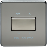 Knightsbridge Screwless 10AX 3 Pole Fan Isolator Switch - Black Nickel - (SF1100BN)