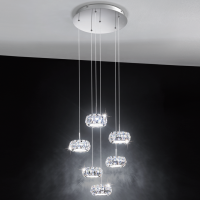 Eglo CORLIANO Crystal 6 x Pendant Chrome (39008)