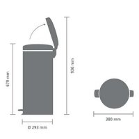 Brabantia newIcon 30 Litre Pedal Bin in Brilliant Steel