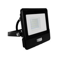 V-Tac 20W PIR SENSOR FLOODLIGHT WITH SAMSUNG CHIP & CABLE(1M) 6500K BLACK BODY - (VT-128S-1)