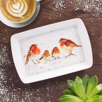 Winter Robin Bird Kitchen Tray - Set of 2 - Small - Lesser & Pavey