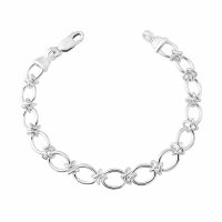 Silver Bold Oval Link Ladies Bracelet