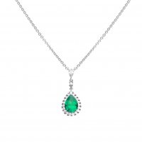 DiamonFire Sterling Silver Green Zirconia Pendant