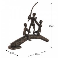 Elur Iron Figurine Boys on Log 19cm