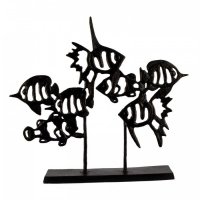 Elur Iron Ornament Angel Fish Shoal 33cm