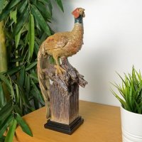 Elur Carved Wood Effect Pheasant 37cm