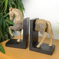 Elur Carved Wood Effect Book Ends Horse 24cm