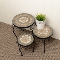 Summer Terrace Brava Round Plant Stand (Set of 3) - Low