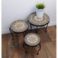 Summer Terrace Brava Round Plant Stand (Set of 3) - Low