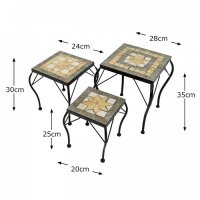 Summer Terrace Brava Square Plant Stand (Set of 3) - Low