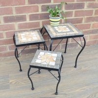 Summer Terrace Brava Square Plant Stand (Set of 3) - Low