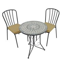 Summer Terrace Verde Bistro Table with Set of 2 Milan Chairs