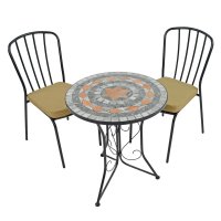 Summer Terrace Nova Bistro Table with Set of 2 Milan Chairs
