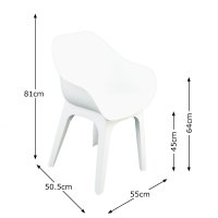 Trabella Levante Dining Table with 2 Ghibli Chairs - White