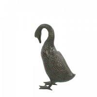 Solstice Sculptures Goose Low 55cm in Dark Verdigris