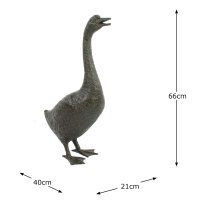 Solstice Sculptures Goose Tall 66cm in Dark Verdigris