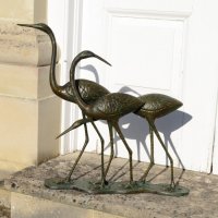 Solstice Sculptures Egrets 58cm - Dark Verdigris