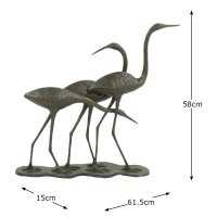 Solstice Sculptures Egrets 58cm - Dark Verdigris