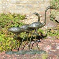 Solstice Sculptures Egrets 58cm - Dark Verdigris