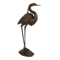 Solstice Sculptures Heron 104cm in Dark Verdigris