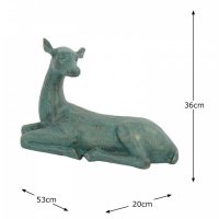 Solstice Sculptures Deer Lying Large - Gold Verdigris