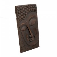 Solstice Sculptures Buddha Wall Plaque Portrait 56cm -Bronze Eff