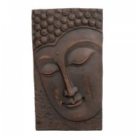 Solstice Sculptures Buddha Wall Plaque Portrait 56cm -Bronze Eff