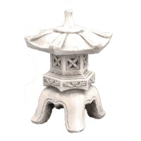 Solstice Sculptures Pagoda Low 40cm in Antique Stone Effect