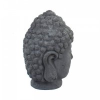 Solstice Sculptures Buddha Head 42cm in Charcoal Effect