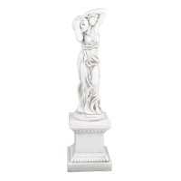 Solstice Sculptures Plinth Square Low 36cm in White Stone Effect