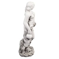 Solstice Sculptures Olivia Urn Girl 79cm in White Stone Effect