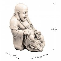 Solstice Sculptures Buddhist Monk 43cm in Antique Stone Effect