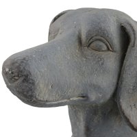 Solstice Sculptures Sausage Dog Planter 30cm in Blue Iron Effect