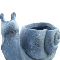 Solstice Sculptures Snail Planter 24cm in Blue Iron Effect