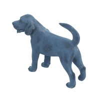 Solstice Sculptures Dog Standing 34cm in Blue Iron Effect