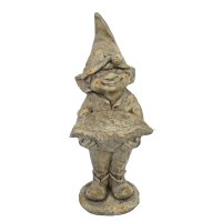 Solstice Sculptures Gnome Standing 50cm -Weathered Dark StoneEff