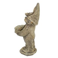 Solstice Sculptures Gnome Standing 50cm -Weathered Dark StoneEff
