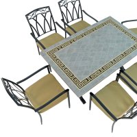 Byron Manor Burlington Dining Table with Set of 6 Ascot Chairs
