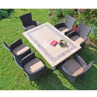 Byron Manor Charleston Dining Table w/6 Stockholm Brown Chairs