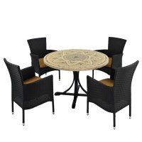 Byron Manor Montpellier Dining Table w/4 Stockholm Brown Chairs