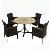 Byron Manor Montpellier Dining Table w/4 Stockholm Black Chairs