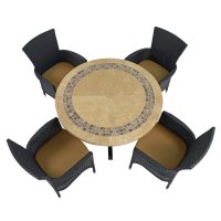 Byron Manor Vermont Dining Table with 4 Stockholm Black Chairs