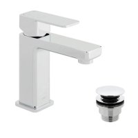 Vado Phase Mono Deck Mounted Basin Mixer with Clic-Clac Waste