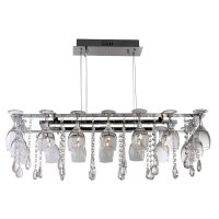 Searchlight Vino 10Lt Decorative Ceiling-Chrome & Crystal Buttons/Pear-Drops & Wine Glass Trim
