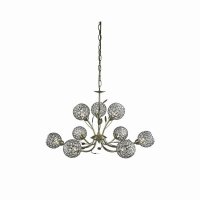 Searchlight Bellis II 9 Light Pendant - Antique Brass & Clear Glass Shade