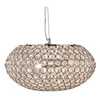 Searchlight Chantilly Pendant 3 Light Ceiling Pendant Chrome with Clear Crystal Buttons Inserts