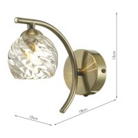 Nakita Wall Light Antique Brass With Twisted Open Glass