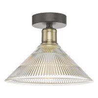 Boyd 1 Light Flush Antique Brass with Glass Shade