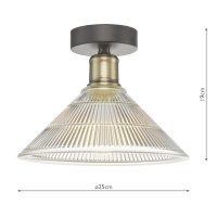 Boyd 1 Light Flush Antique Brass with Glass Shade